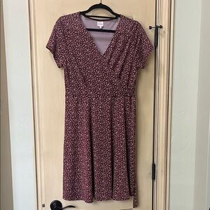 Kaileigh Maroon Patterned Midi Dress